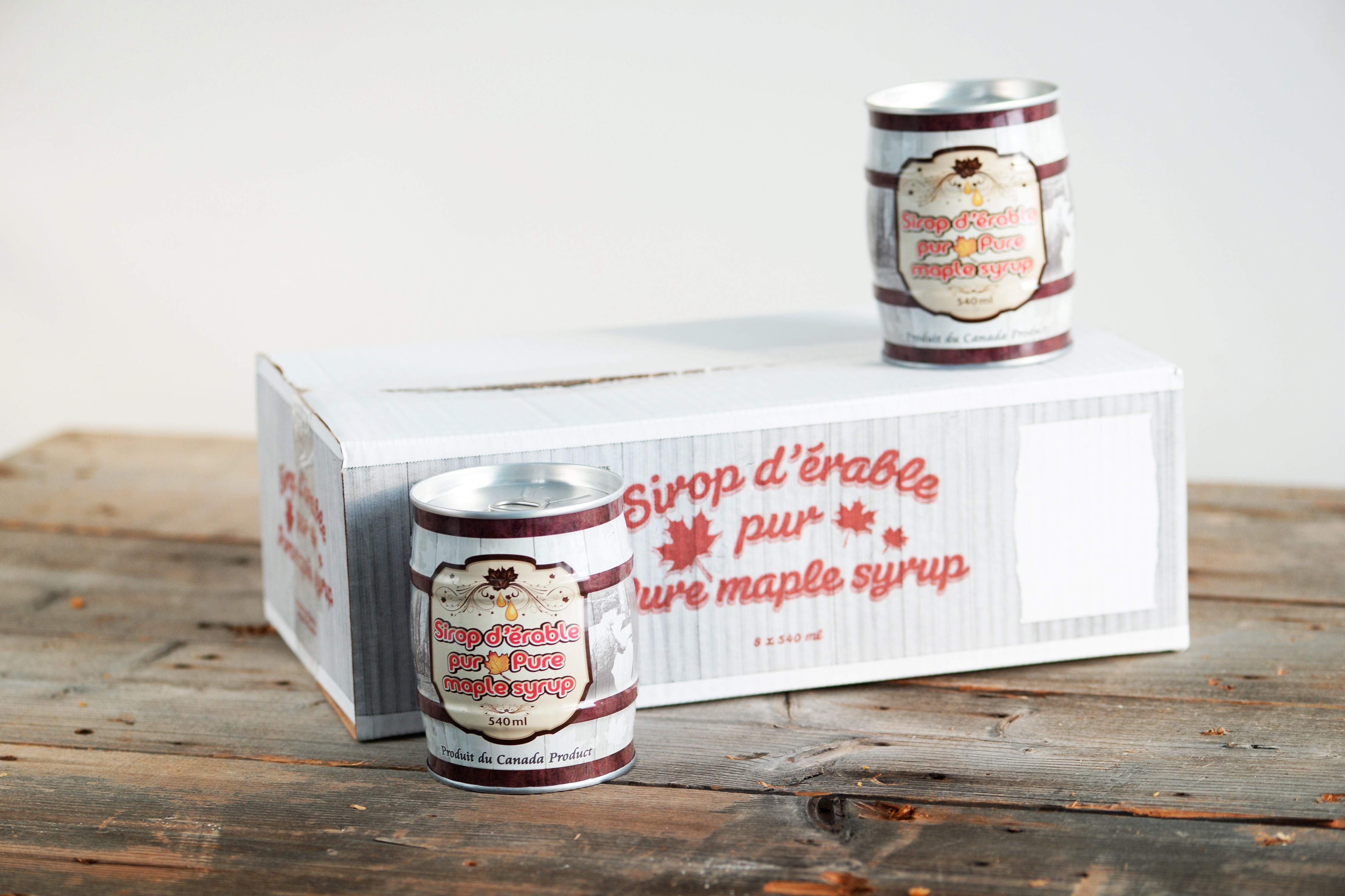 Sirop d'érable pur (Boîte de 8 conserves) - La ferme des cent acres - Produit du Québec