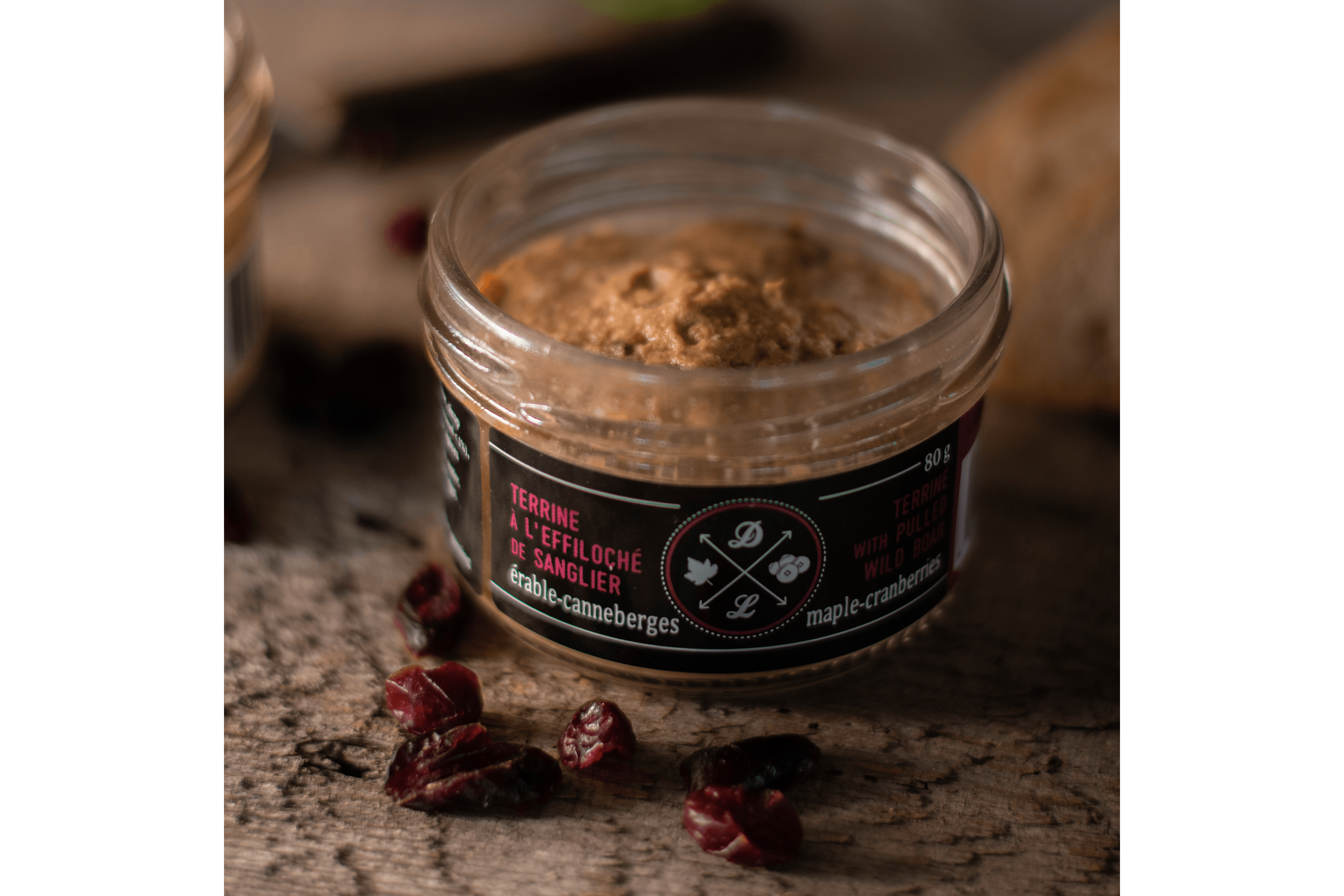 Terrine à l'effiloché de sanglier Érable & Canneberges - La ferme des cent acres - Produit du Québec