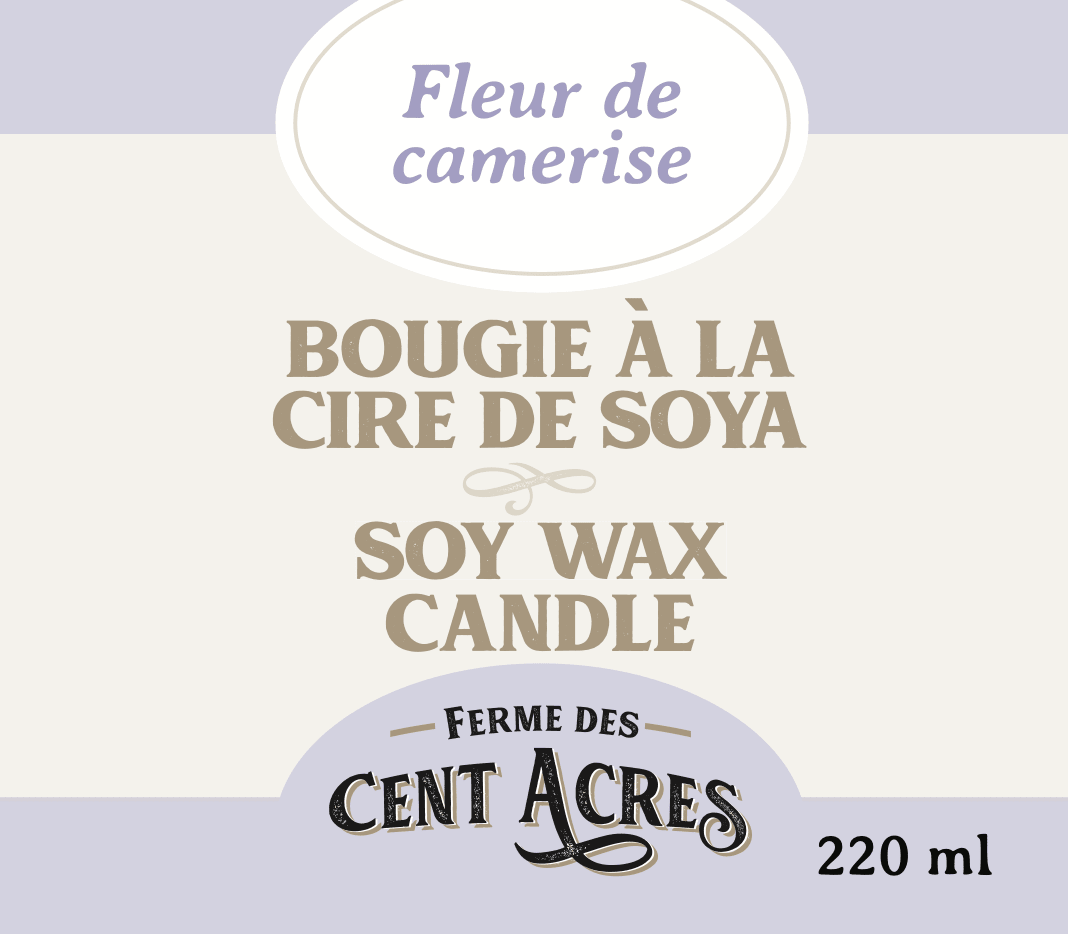 Bougies - La ferme des cent acres - Produit du Québec