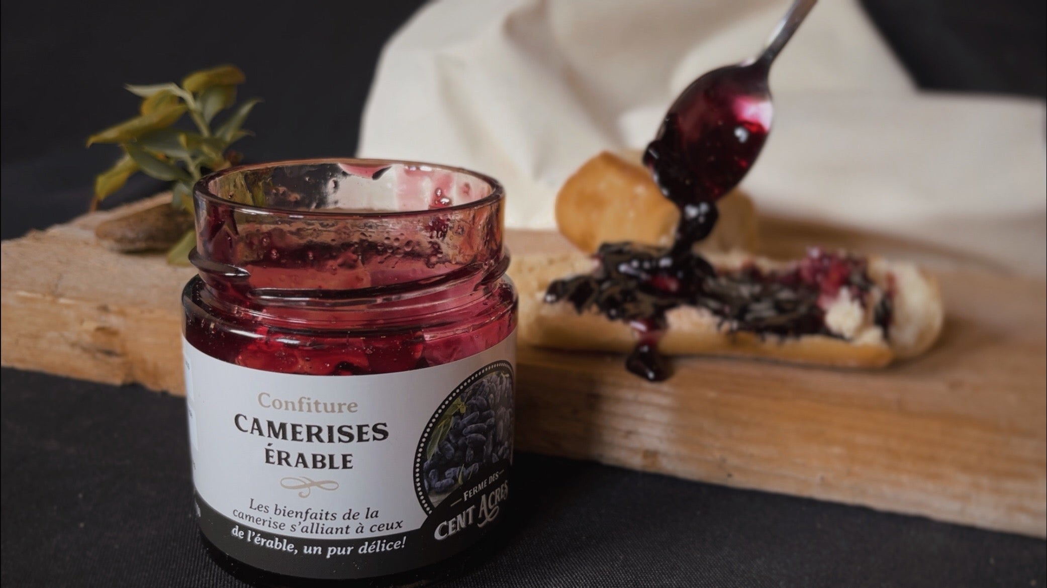 Confiture camerises érable - La ferme des cent acres - Produit du Québec