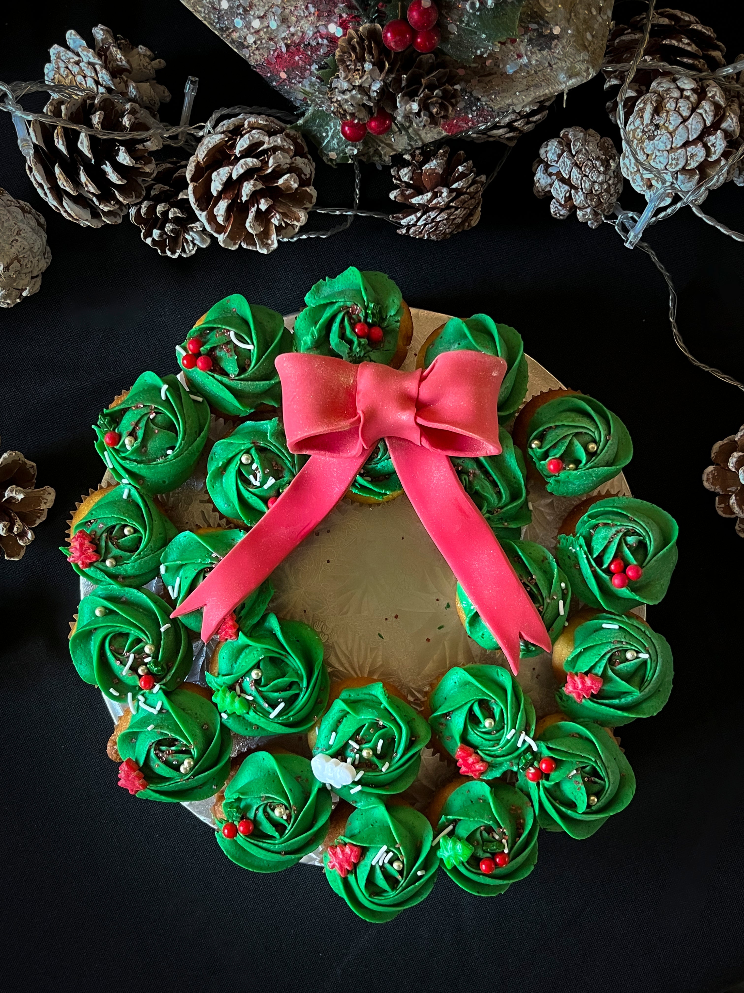 Couronne de mini cupcakes pour Noel - La ferme des cent acres - Produit du Québec