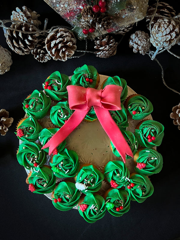 Couronne de mini cupcakes pour Noel - La ferme des cent acres - Produit du Québec